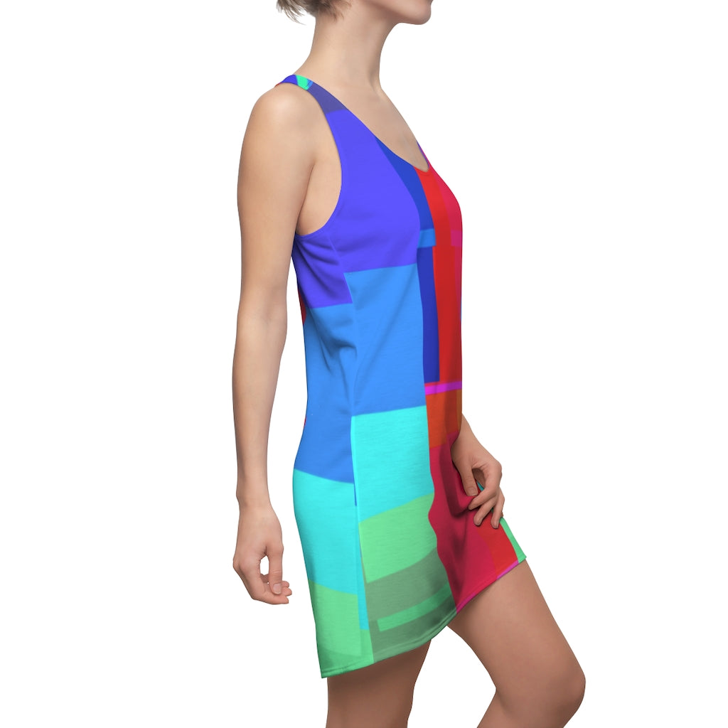 Dress with summer art print designed by Laila Lago & C. by Iannilli Antonella