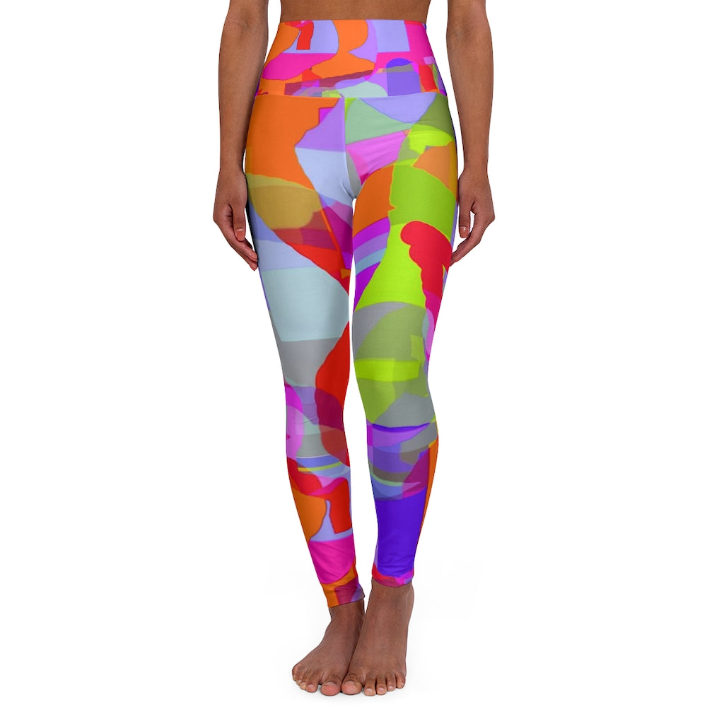 High Waisted Yoga Leggings with Art Print Laila Lago & C. by Iannilli Antonella