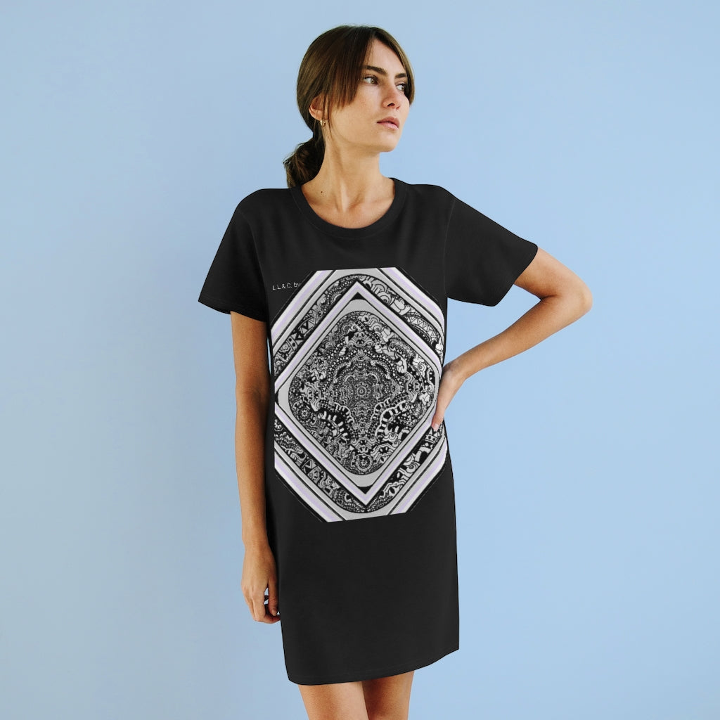 Organic T-Shirt Dress  Grafic Laila Lago & C.by Iannilli Antonella