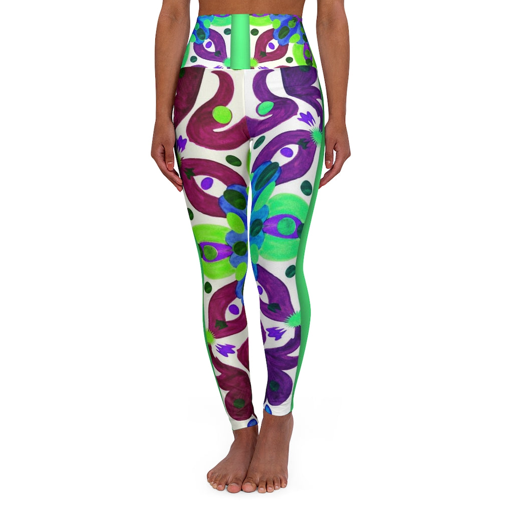 High Waisted Yoga Leggings with Art Print Laila Lago & C. by Iannilli Antonella