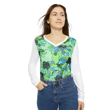 Load image into Gallery viewer, Women&#39;s Long Sleeve V-neck Shirt (AOP) Laila Lago &amp; C. by I.A.
