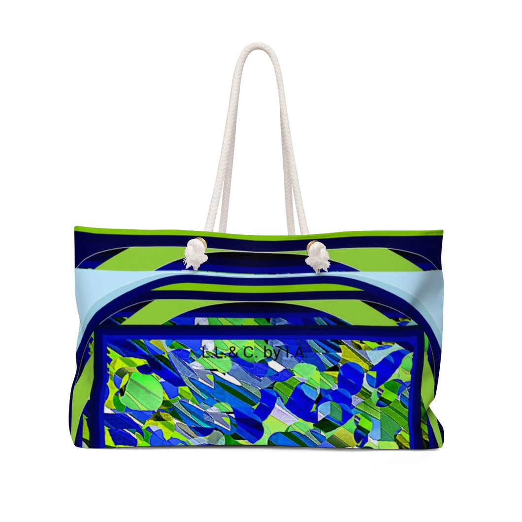 Beach bag with artistic print designed by Laila Lago & C. by Iannilli Antonella