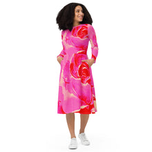 Load image into Gallery viewer, All-over print long sleeve midi dress Laila Lago &amp; C. by Iannilli Antonella
