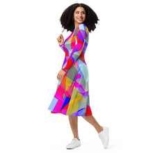 Load image into Gallery viewer, All-over print long sleeve midi dress Laila Lago &amp;C. by Iannilli Antonella
