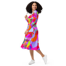 Load image into Gallery viewer, All-over print long sleeve midi dress Laila Lago &amp; C. by Iannilli Antonella
