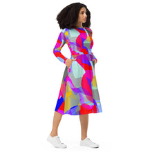 Load image into Gallery viewer, All-over print long sleeve midi dress Laila Lago &amp;C. by Iannilli Antonella
