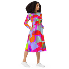 Load image into Gallery viewer, All-over print long sleeve midi dress Laila Lago &amp; C. by Iannilli Antonella
