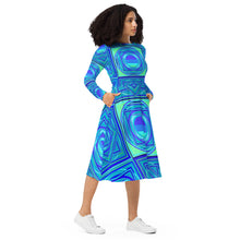 Load image into Gallery viewer, All-over print long sleeve midi dress Laila Lago &amp; C. by Iannilli Antonella
