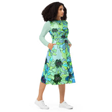 Load image into Gallery viewer, All-over print long sleeve midi dress Laila Lago &amp; C. by I.A.
