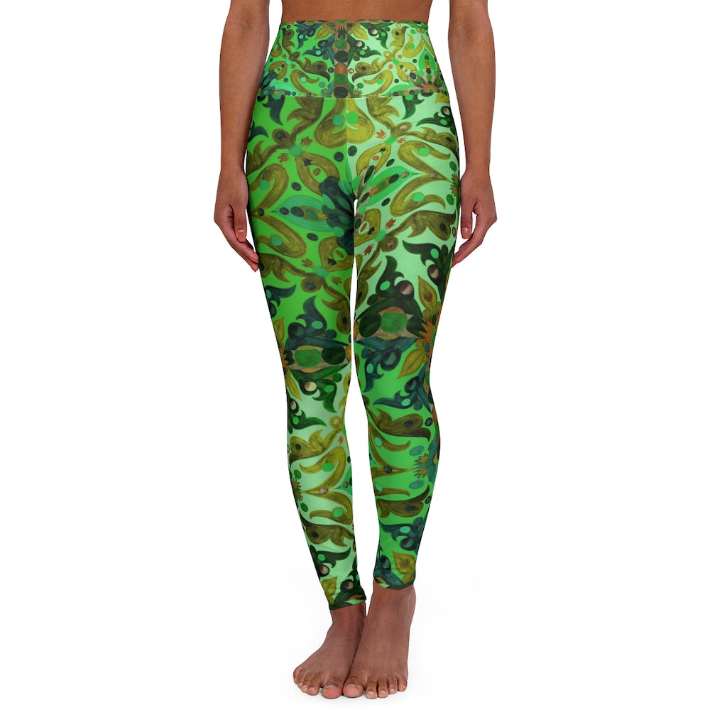 High Waisted Yoga Leggings with Art Print Laila Lago & C. by Iannilli Antonella